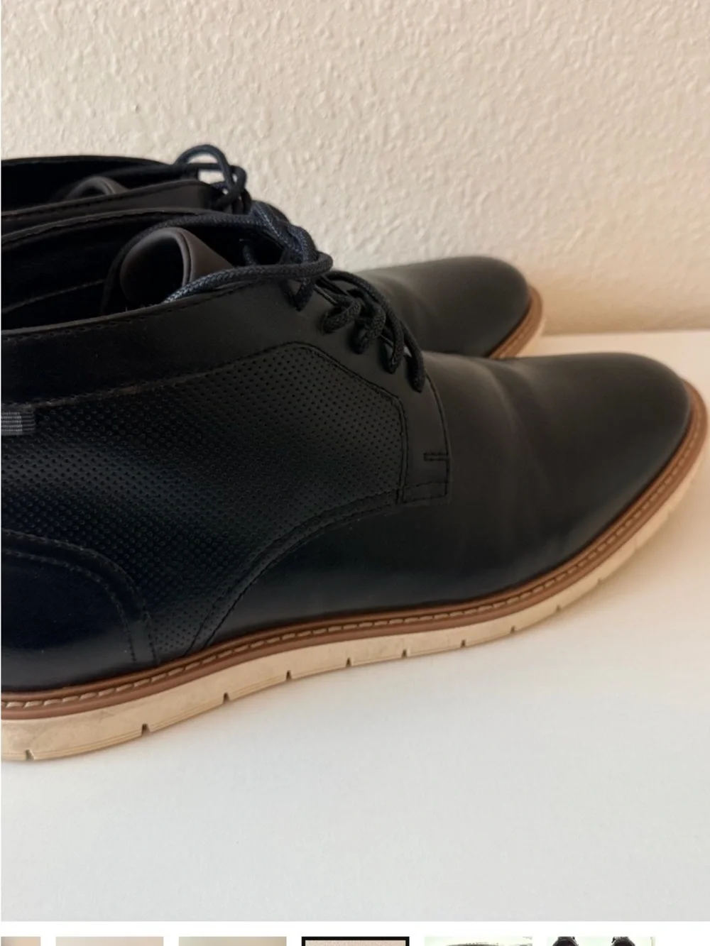 Men's Black Leather Lace-Up Chukka Boots
